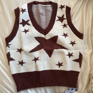 Cider Brown and White Star Tank Top